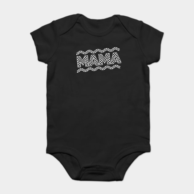 Mama Checkered Black And White Baby Bodysuit by The WYLD Tribe